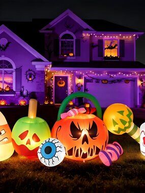 10FT Halloween Inflatables Pumpkin Ghost Combo Decorations